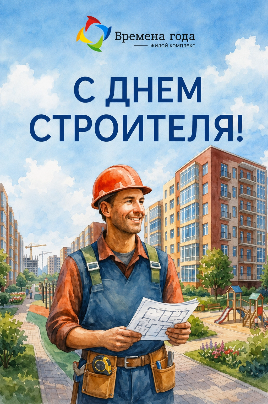 ЖК Времена года поздравляет с Днём строителя