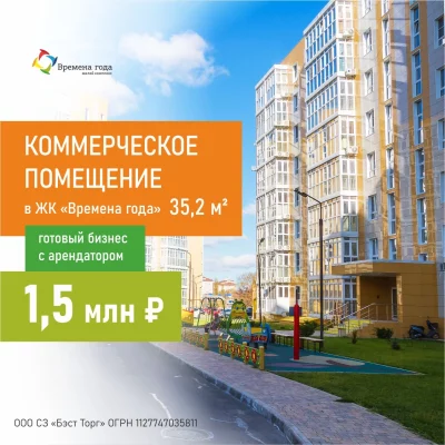 Готовый бизнес с арендатором, помещение 35,2 кв.м - акция 1,5 млн рублей